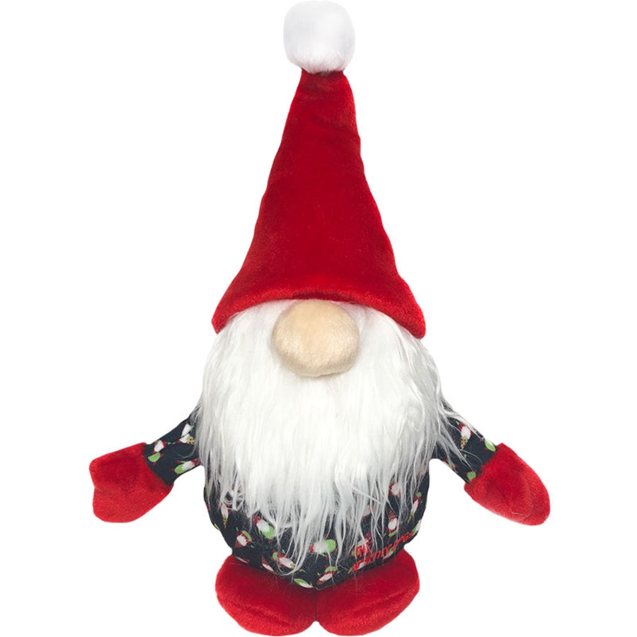 The Worthy Dog Gnomes Holiday Squeak and Plush Dog Toy