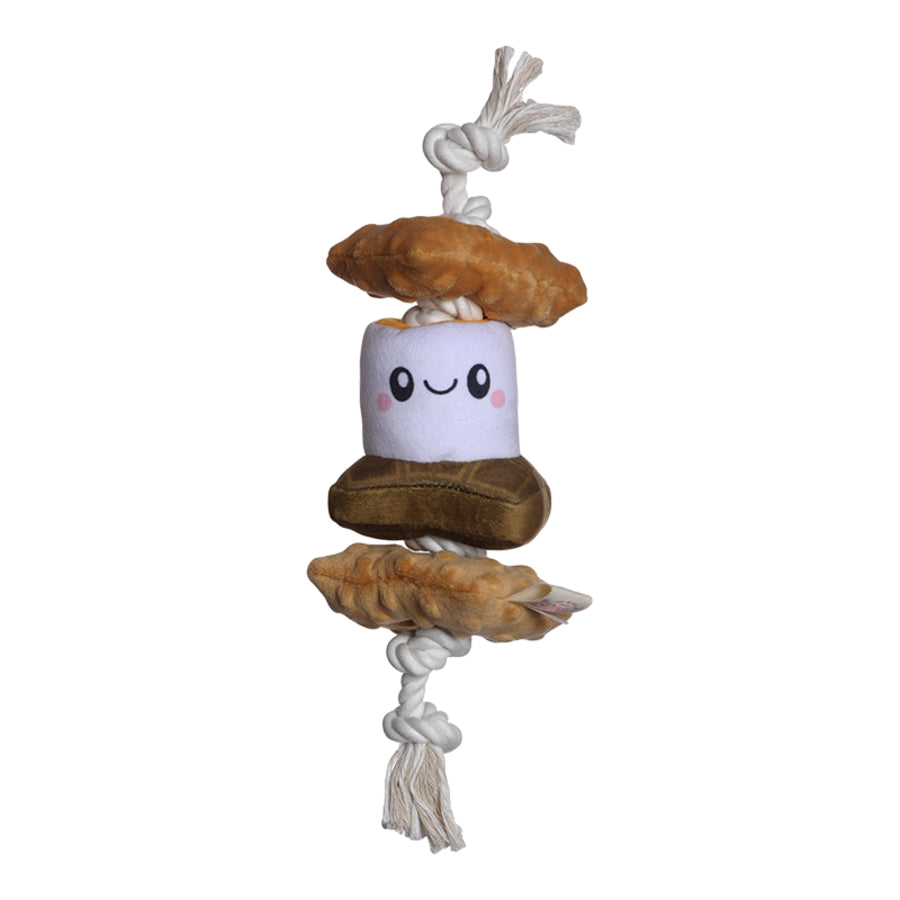 Territory Smores Treat-and-Tug Interactive Rope and Plush Dog Toy - 13 Inches