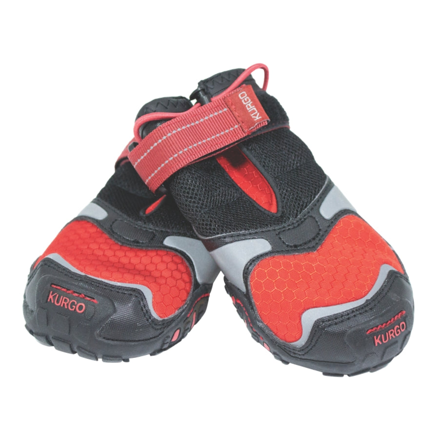 Kurgo Blaze Reflective and Strong Traction Dog Boots Paw Protectors - Black and Red - 2 Pack