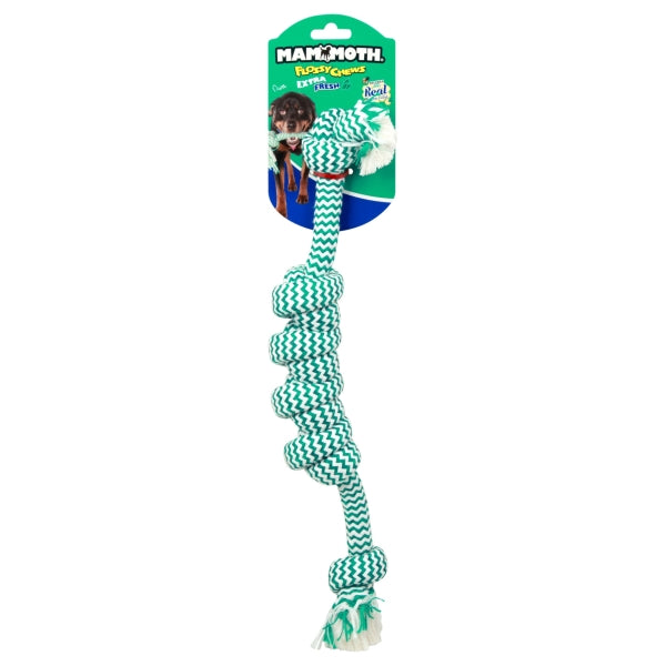 Mammoth Pet Products Monkey Fist Bar Extra Fresh Dental Floss Mint Scent Rope Tug Dog Toy - Large - 18 Inch Default Title