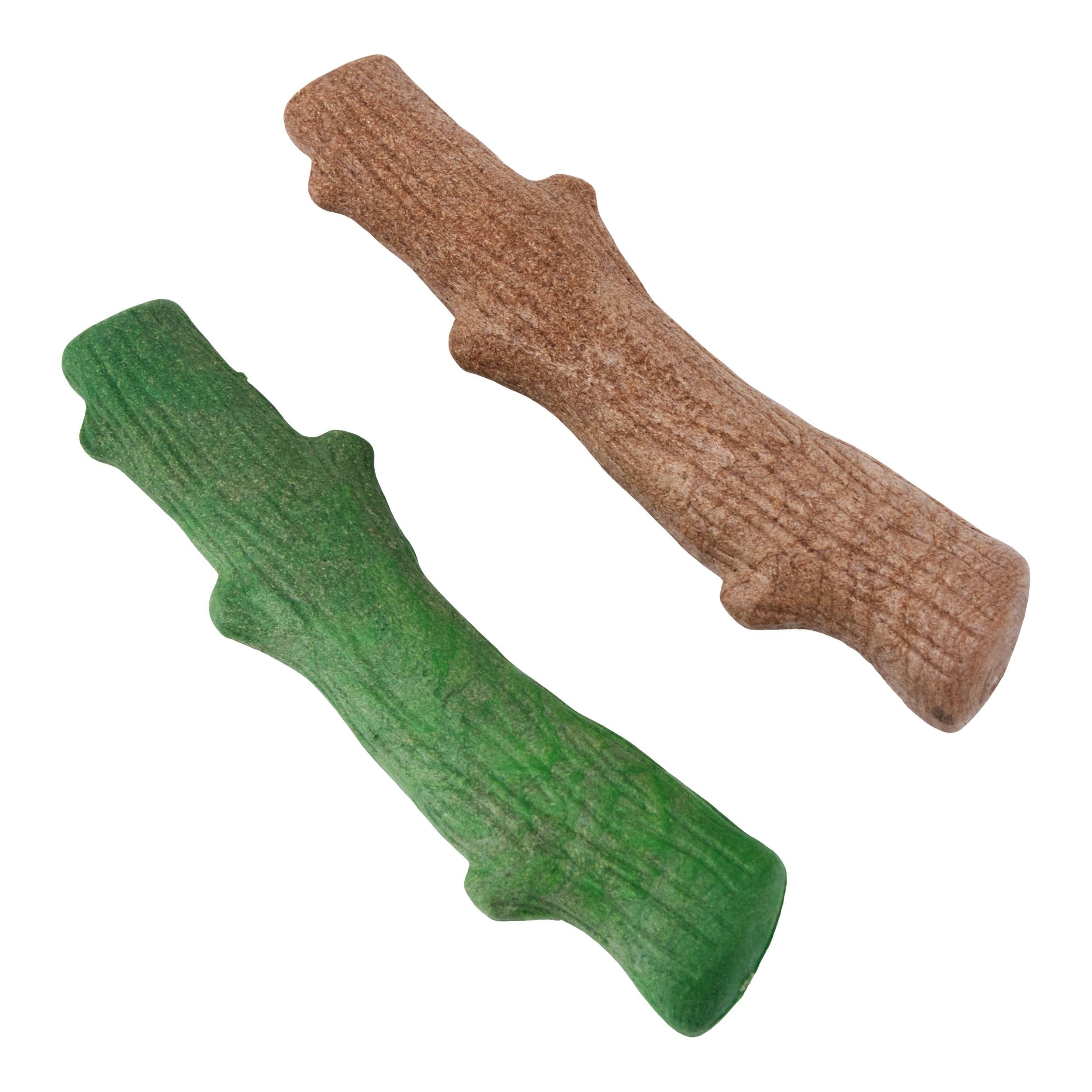 Petstages Dogwood Real Wood and Mint Flavored Stick Chew Floating and Fetch Dog Toy - 2 Pack  