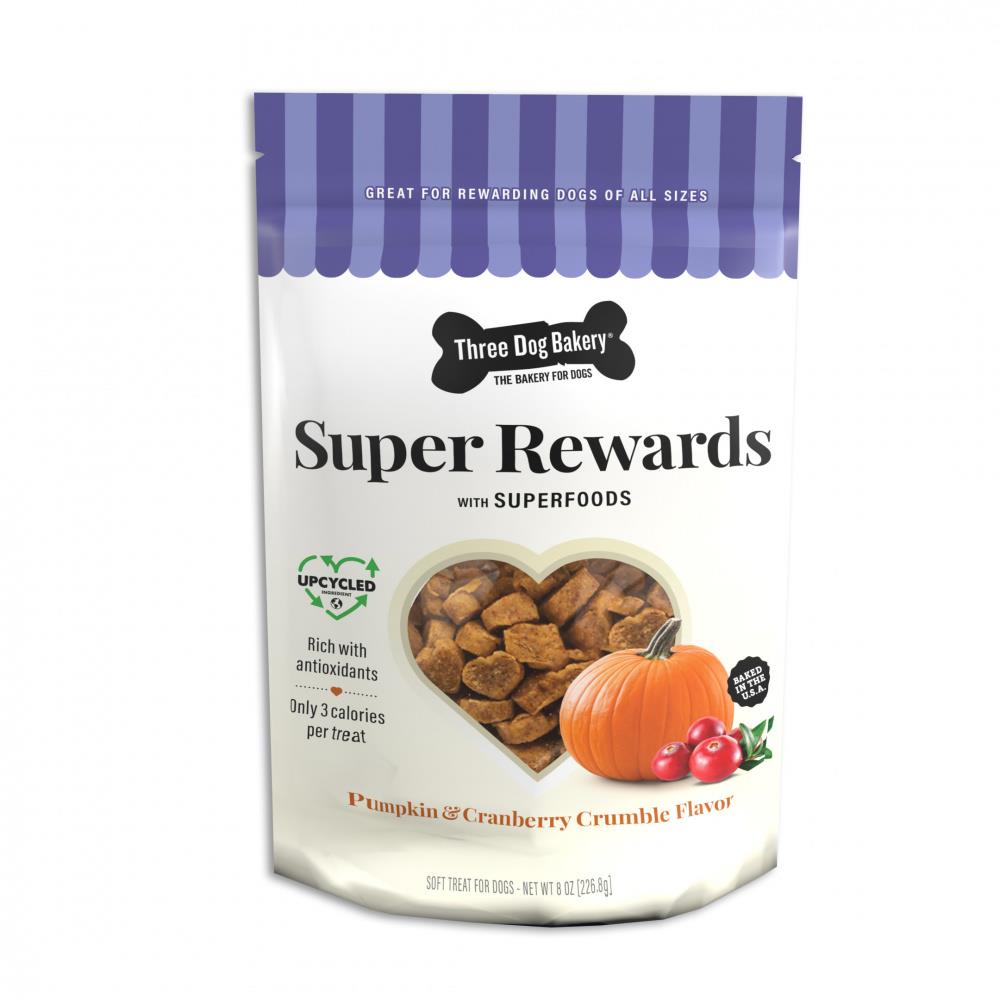 Three Dog Bakery Super Rewards Pumpkin and Cranberry Soft and Chewy Training Dog Treats - 5 Oz - Case of 12  