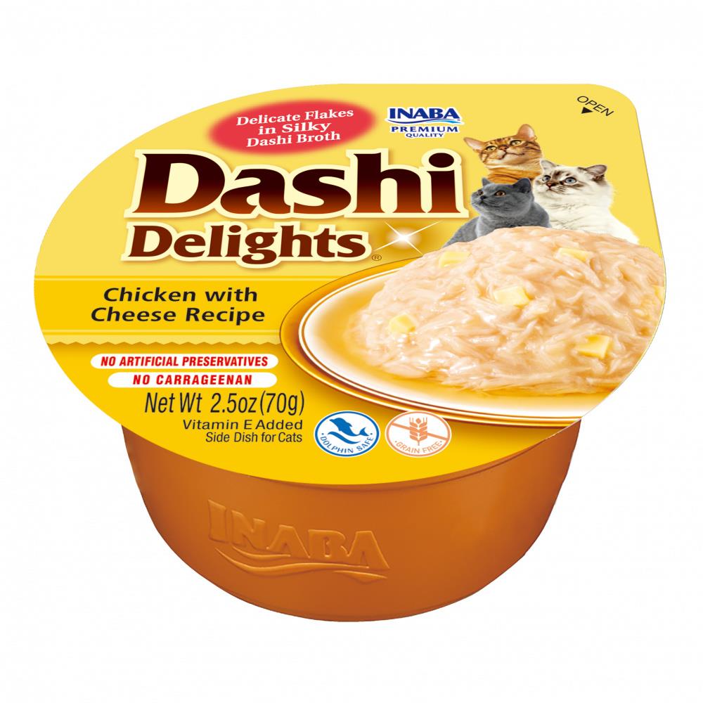 Inaba Dashi Delights Chicken and Cheese Cat Food Topping - 2.5 Oz - Case of 6  