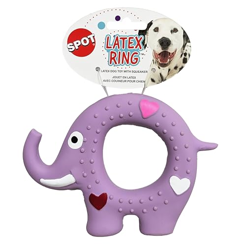 Ethical SPOT Latex Ring Honking Squeaker Chew Latex Dog Toy - 5 Inch - Assorted Color