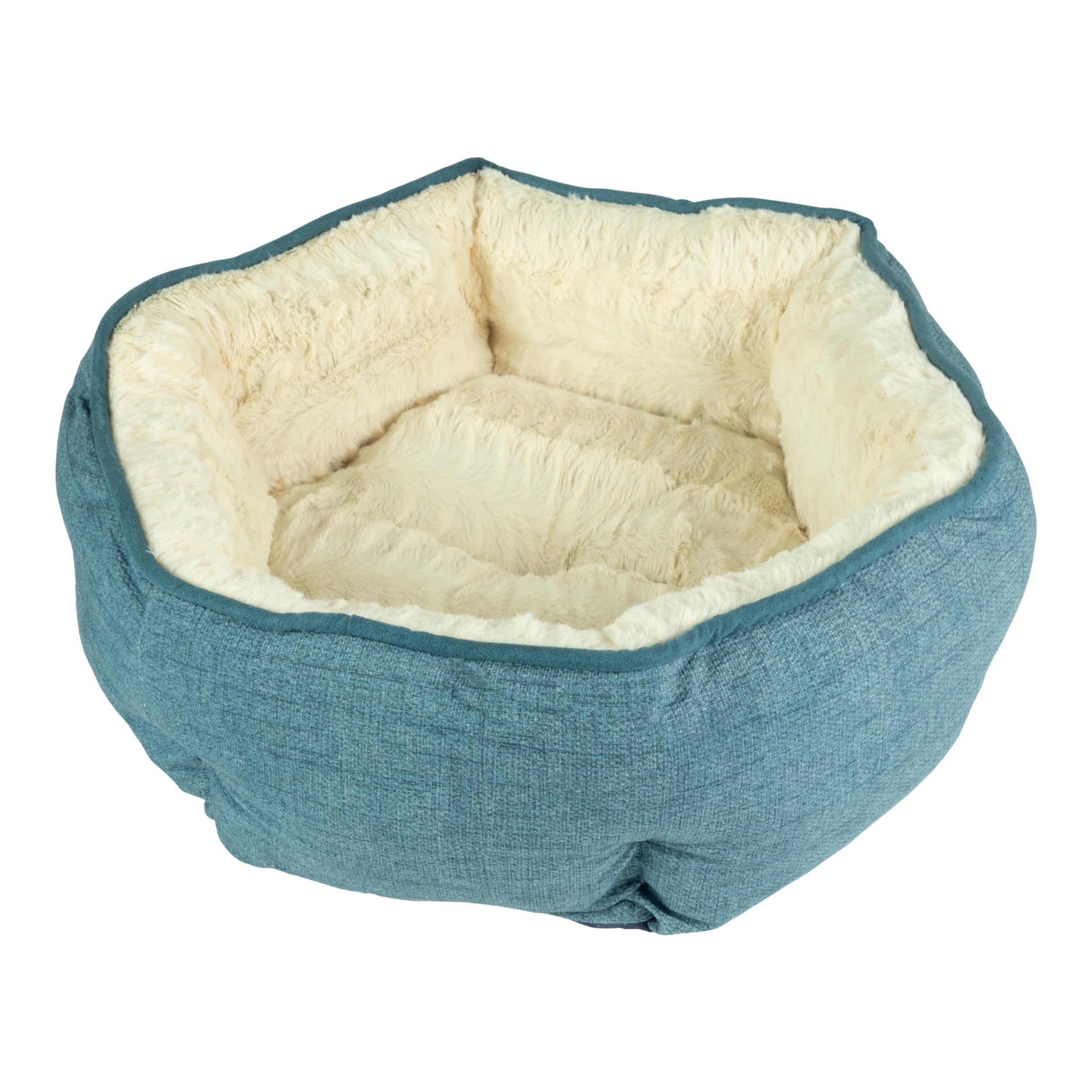 Arlee Jake Hexagon Pet Bed - Blue - Medium - L:23 X W:23 X H:9