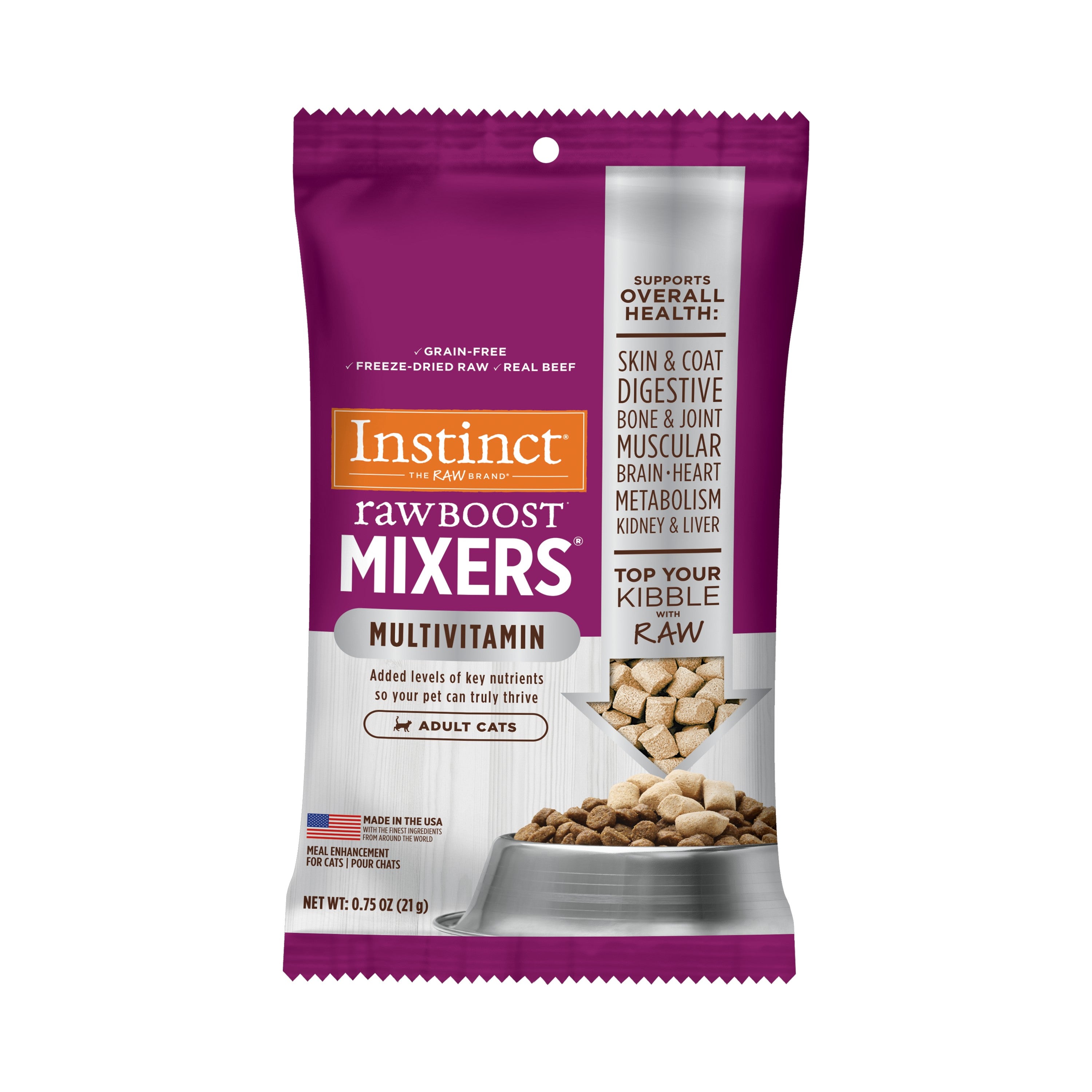 Instinct Raw Boost Mixers Multi-Vitamin Grain-Free Freeze-Dried Raw Cat Food Topper - .75 Ounce - 8 Pack Default Title