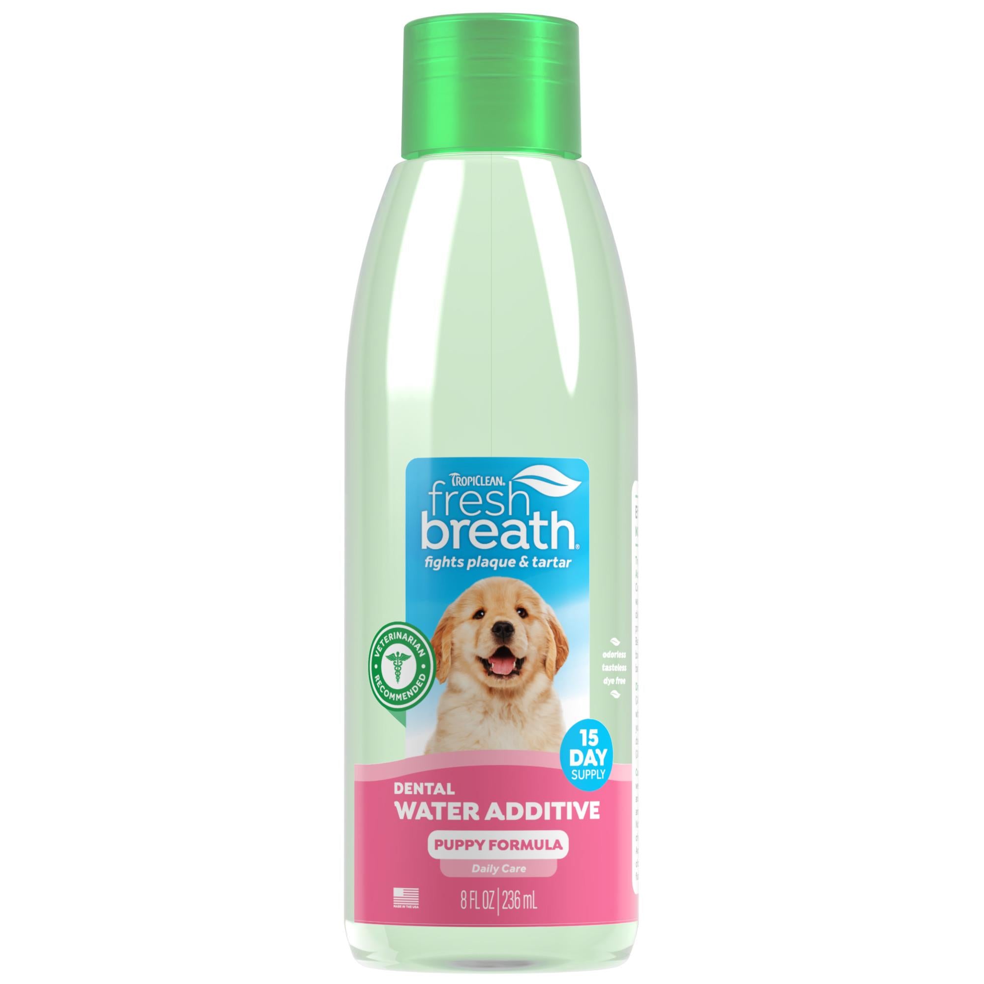 Tropiclean Fresh Breath Dental Health No-Brushing Oral Care Water Additive Solution for Puppies - 8 Oz