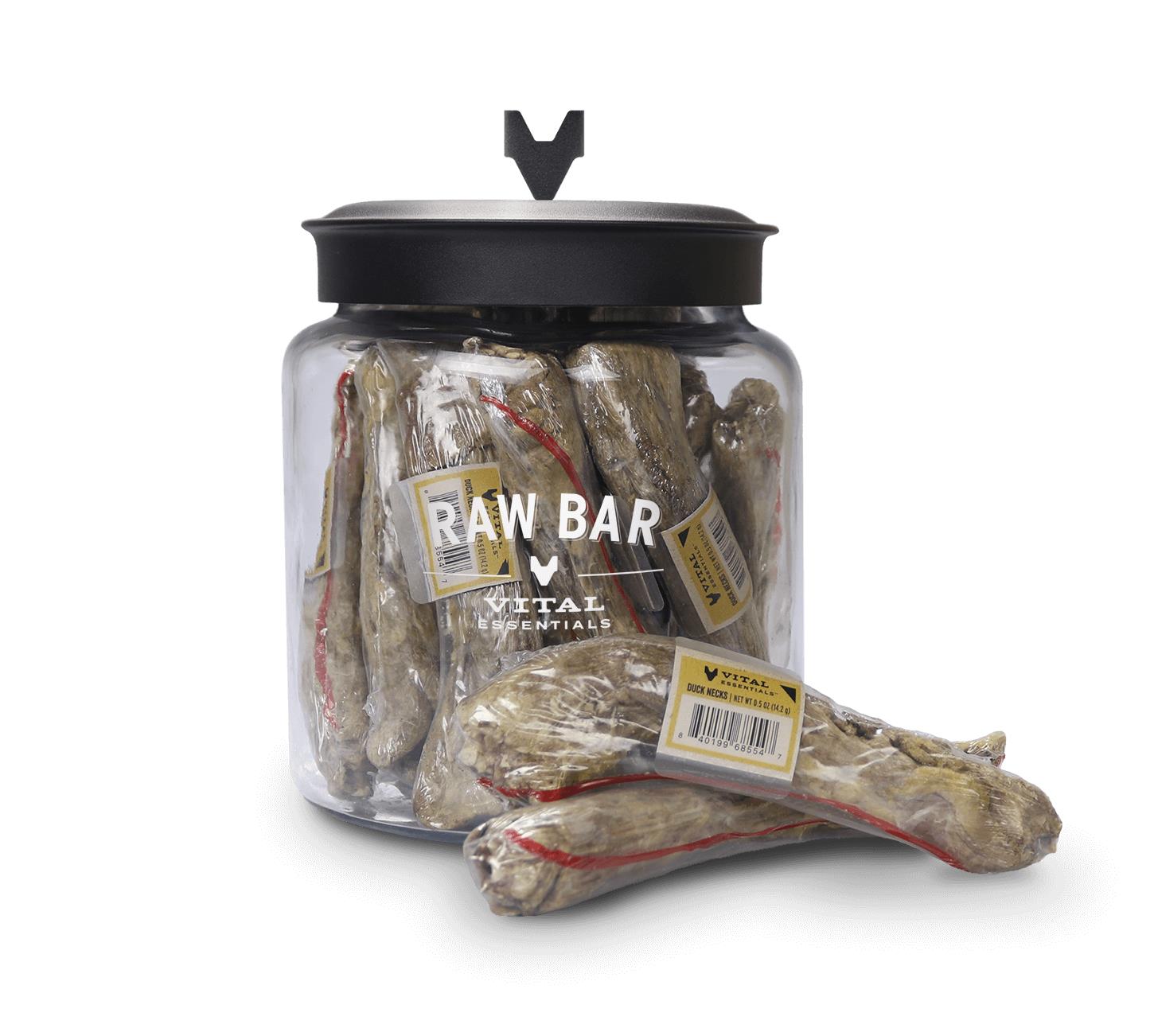 Vital Essential's Raw Bar Freeze-Dried Duck Necks Natural Dog Chews - 24 Piece - 19 Oz  