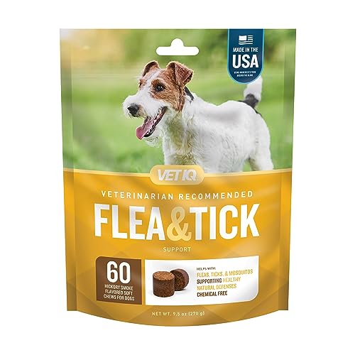 VETIQ Flea and Tick Defense Hickory Smoke with Apple Cider and Flaxseeds Flea Soft Chew Dog Supplements - 60 Count Default Title