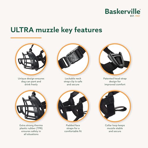 The Company of Animals Baskerville Ultra Patented Training Dog Muzzle - Black