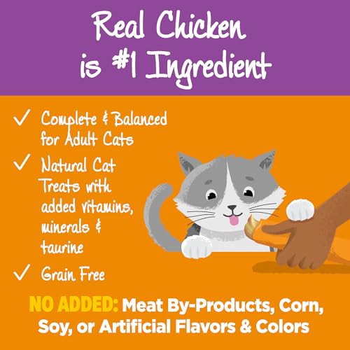 Wellness Lickable Treats Grain-Free Chicken with Broth Puree Squeezable Cat Treats - .4 Oz - 6 Pack
