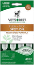 Vet's Best Plant Based Flea and Tick Spot-On Treatment Drops for Dogs - 4.6 ml - Large - 4 Count  