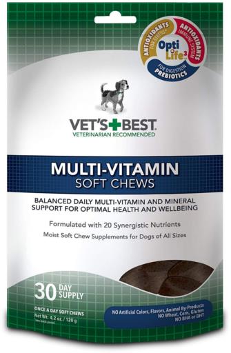 Vet's Best Multi-Vitamin Soft Chew Dog Supplements - 4.2 Oz - 30 Count  