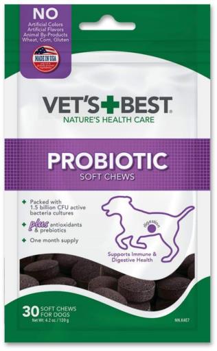 Vet's Best Probiotic Digestive Support Soft Chew Dog Supplements - 4.2 Oz - 30 Count  