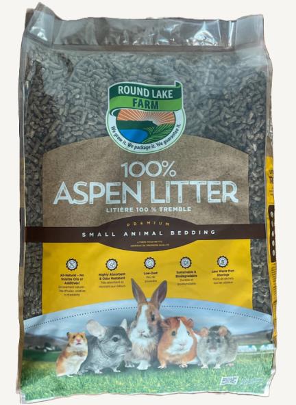 Round Lake Farms 100% Aspen Low-Dust Highly Absorbant Small Animal Litter or Beeding 20 Pounds