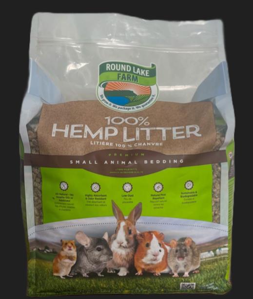 Round Lake Farms 100% Hemp Low-Dust Highly Absorbant Small Animal Litter or Beeding - 10 Lbs