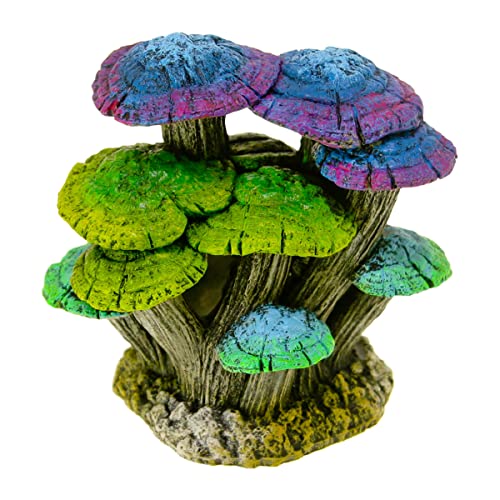 Blue Ribbon Exotic Environments Driftwood Mushroom Garden B Glow Aquarium Décor 