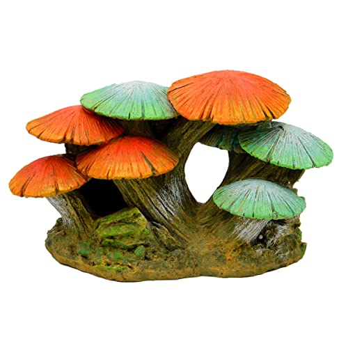 Blue Ribbon Exotic Environments Mushroom Long Glow Garden Aquarium Ornament - Small