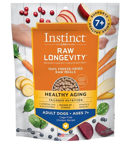 Longevity Healthy Aging Chicken Bites Adult 7+ 100% Freeze-Dried Raw Dog Food - 16 Oz