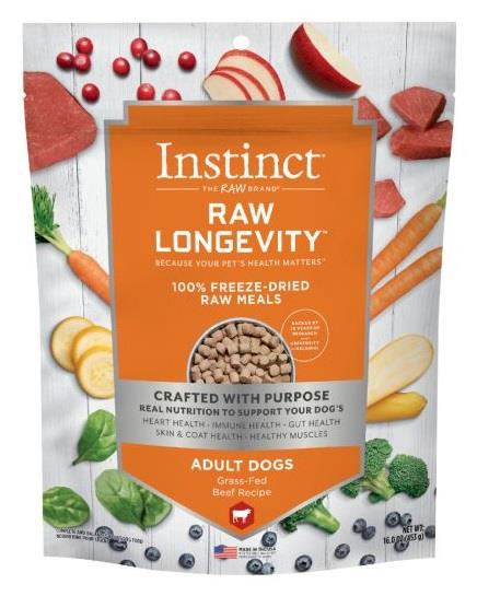 Longevity Beef Bites Adult 100% Freeze-Dried Raw Dog Food - 16 Oz
