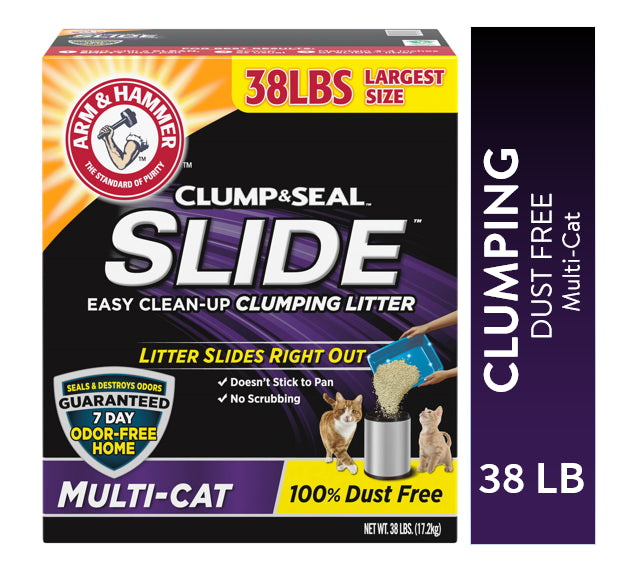 Arm & Hammer Slide Easy Clean Up Multi-Cat Clumping Clay Cat Litter - 38 Lbs Default Title