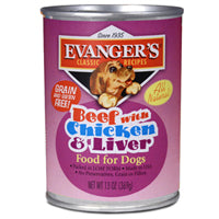 Evanger's Heritage Classics Grain-Free Gluten-Free Beef with Chicken and Liver Jumbo Canned Dog Food - 20.2 Oz - Case of 12 Default Title