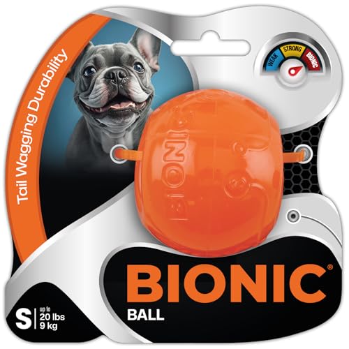BIONIC Ball Toughest Chew Indestructible Fetch Rubber Dog Toy - Small - Dogs Up to 20 Lbs