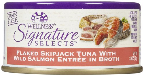 Wellness Core Signature Selects Grain-Free Flaked Skipjack Tuna and Wild Salmon Entrée Canned Cat Food - 2.8 Oz - Case of 12  