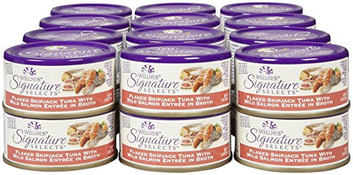 Wellness Core Signature Selects Grain-Free Flaked Skipjack Tuna and Wild Salmon Entrée Canned Cat Food - 2.8 Oz - Case of 12  