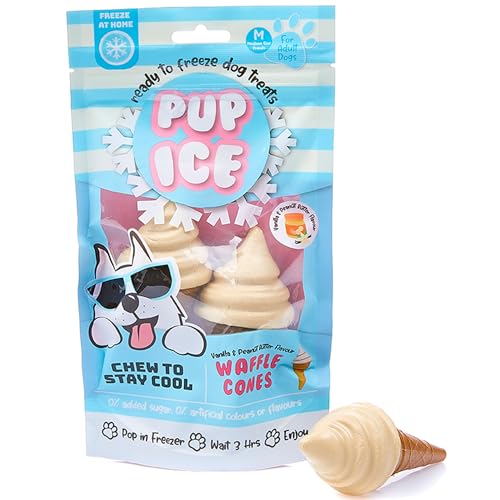 Ethical SPOT Pup Ice Ready-to-Freeze Vanilla and Peanut Butter Waffle Cone with Chicken Dog Treats - 2 Pack Default Title