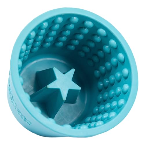 Innovative Pet Lickimat Yoggie Pot Slow Feeding Rubber Dog Bowl or Pot Turquoise
