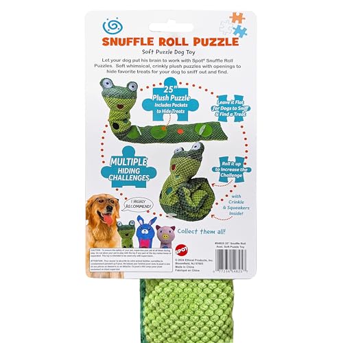 Ethical SPOT Snuffle Roll Crinkle and Squeak Multi-Pocketed Treat Hiding Dog Toy - 25 Inch