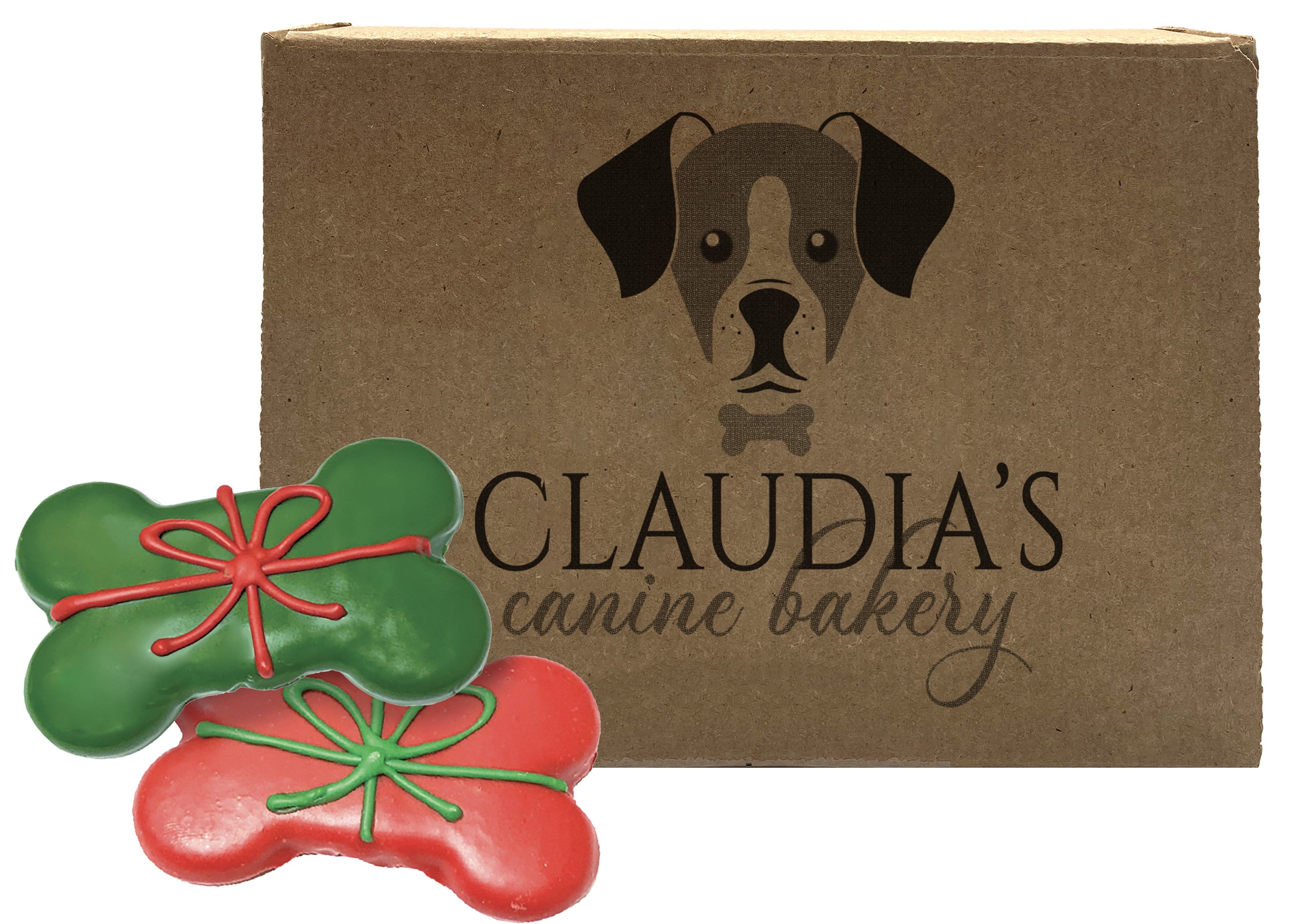 Claudia's Canine Bakery Holiday Present Bones Biscuit Dog Treats - 15 Count    