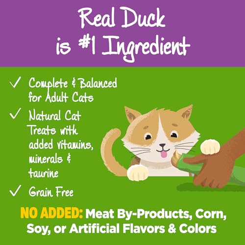 Wellness Lickable Treats Grain-Free Duck with Broth Puree Squeezable Cat Treats - .4 Oz - 6 Pack