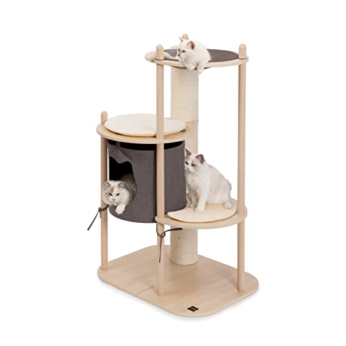 Catit Vesper Treehouse Three-Level Furniture Cat Tree - Medium - L:28.3 X W:22.6 X H:49 Inches