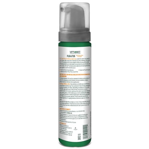 Vet's Best Natural Flea and Tick Cotton Spice Scent Plant-Based Waterless Dog Shampoo Spray - 8 Oz