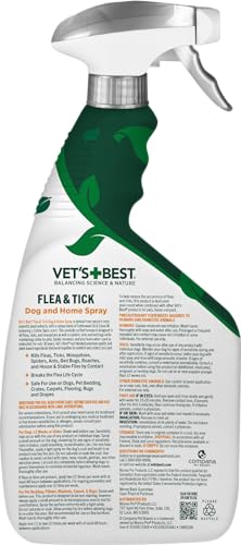 Vet's Best Natural Flea and Tick Cotton Spice Scent Plant-Based Home and Dog Spray - 14 Oz