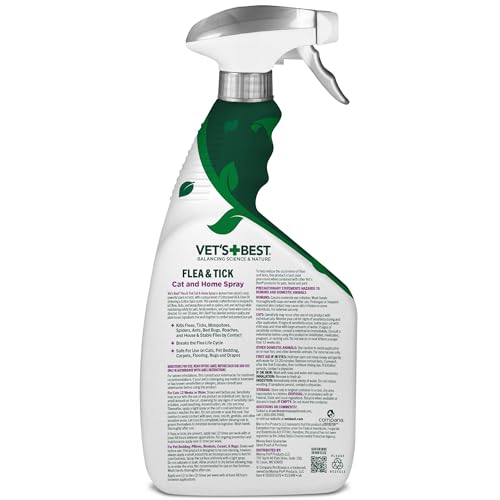 Vet's Best Natural Flea and Tick Cotton Spice Scent Plant-Based Home and Cat Spray
