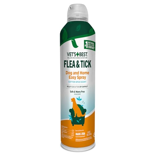 Vet's Best Natural Flea and Tick Cotton Spice Scent Plant-Based Home and Dog Spray - 14 Oz