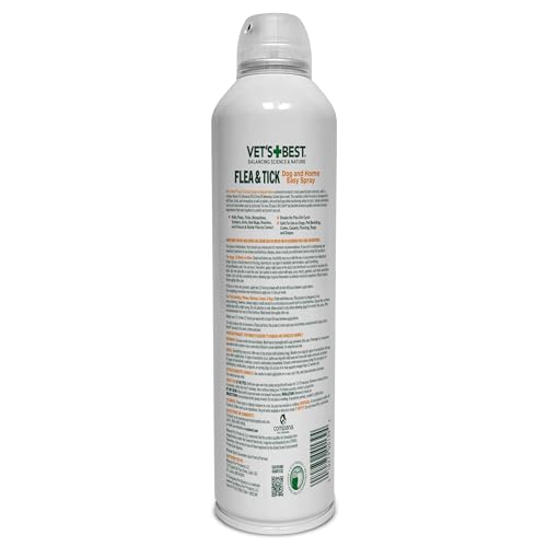 Vet's Best Natural Flea and Tick Cotton Spice Scent Plant-Based Home and Dog Spray - 14 Oz