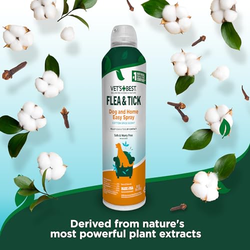Vet's Best Natural Flea and Tick Cotton Spice Scent Plant-Based Home and Dog Spray - 14 Oz