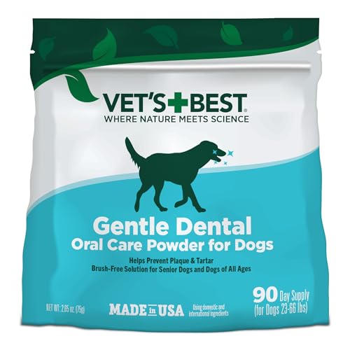 Vet's Best Gentle Dental Brush-Free Oral Care Powder Food Topper for Dogs - 75 Grams - 90 Day Supply Default Title