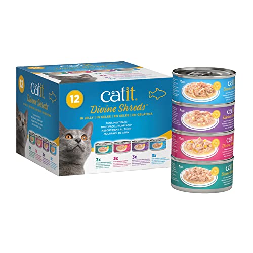 Catit Divine Shreds in Jelly Tuna Canned Cat Food - Variety Pack - 3 Oz - Case of 12 - 6 Pack Default Title