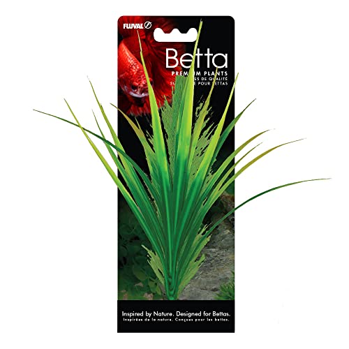 Fluval Betta Parrot Feather Plastic Plant Aquarium Décor - Yellow - 8 Inch