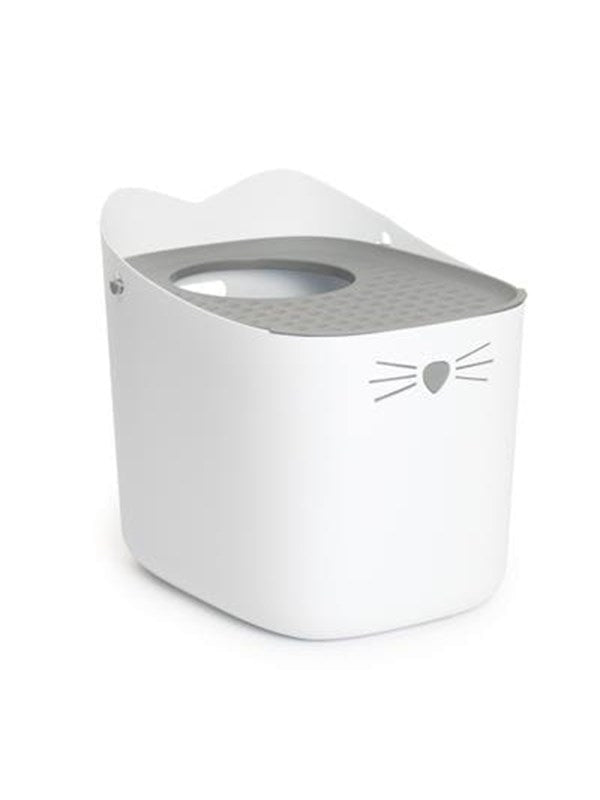 Catit PIXI Top-Entry Mess Reducing Cat Litter Box with Anti-Tracking Lid - Gray