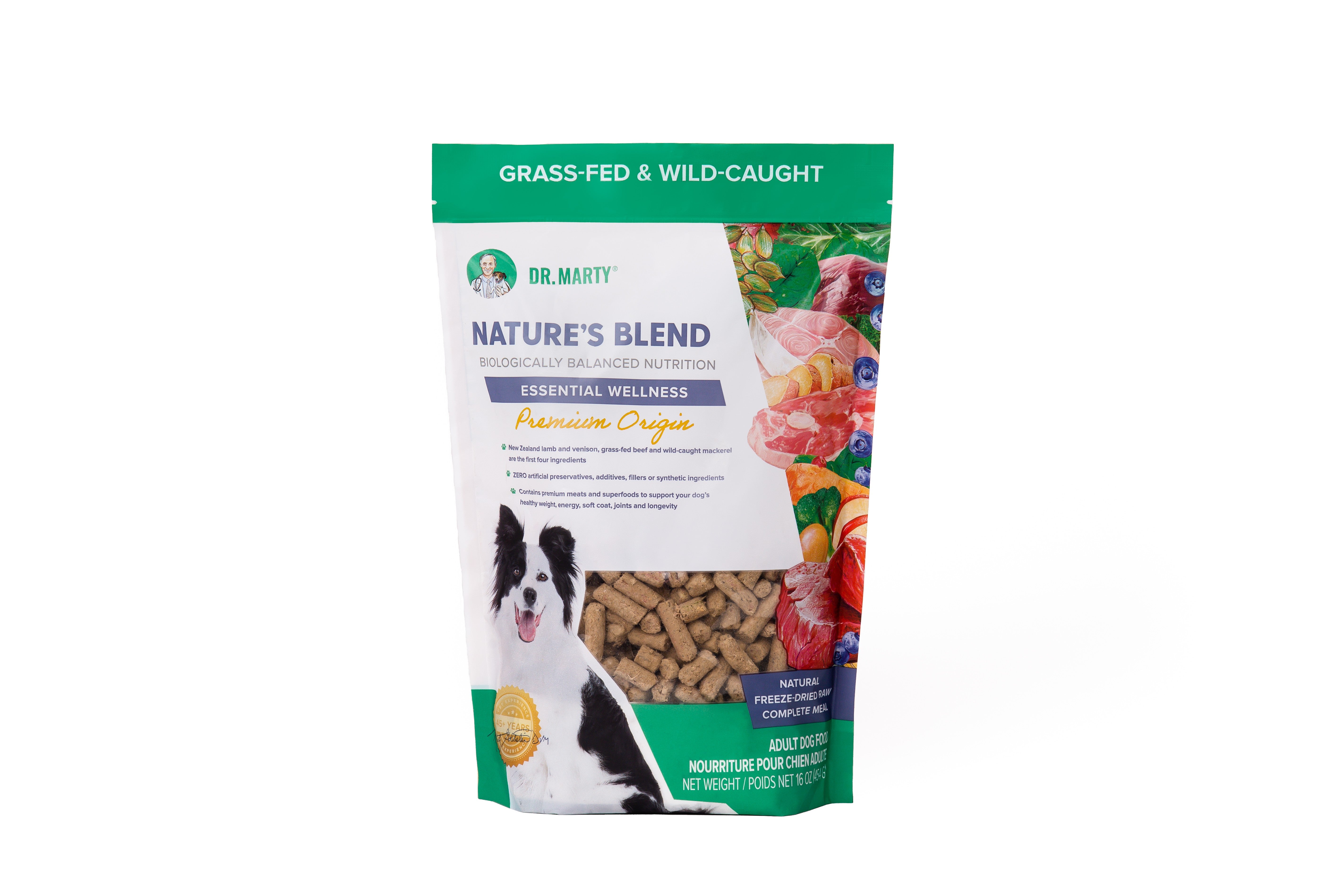 Dr. Marty Nature's Blend Essential Wellness Premium Origin Adult Freeze-Dried Raw Dog Food - 80 Oz - Case of 4
