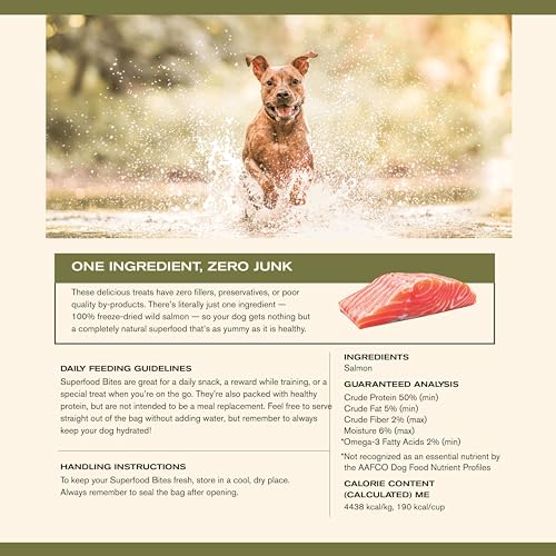 Badlands Ranch Superfood Bites Limited Ingredient Salmon Freeze-Dried Raw Dog Treats - 4 Oz - 6 Pack