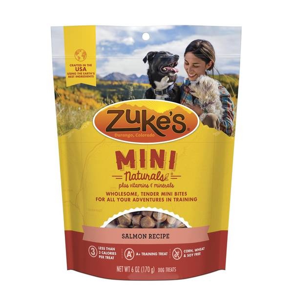 Zuke's Mini Naturals Salmon Recipe with Vitamins and Minerals Soft and Chewy Training Dog Treats - 6 Oz
