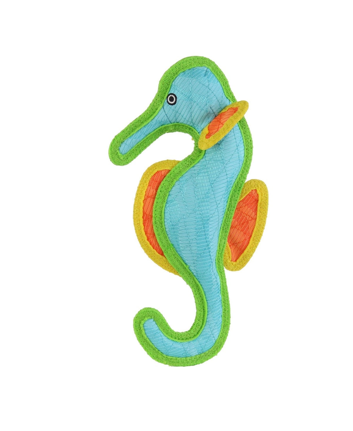 DuraForce Seahorse Woven Floating and Squeaking Dog Toy - Blue/Orange Default Title
