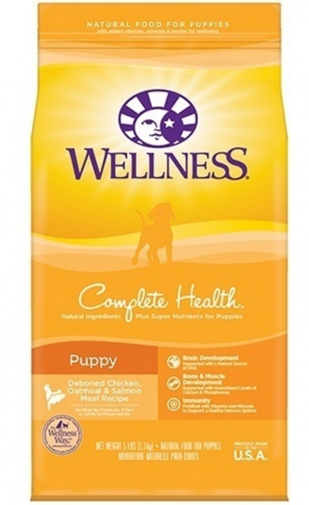 Wellness Complete Health Wholesome Grains Chicken Oatmeal and Salmon Recipe Puppy Dry Dog Food - 26 Lbs Default Title